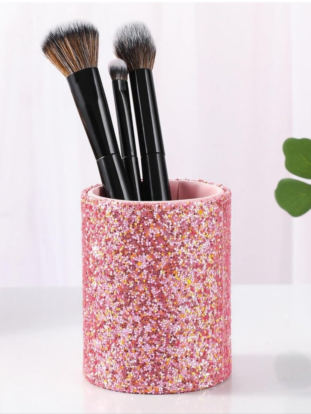 Makeup Brush Holder, Pink Cup for Makeup Organizer - Picture 2 of 8